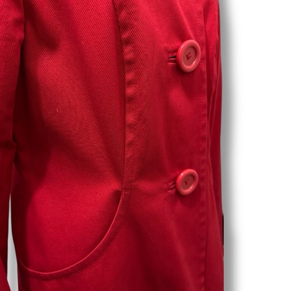099 H&M | NWOT Vibrant Red Trench Coat - Stylish & Elegant (Size 8) - Picture 6 of 15